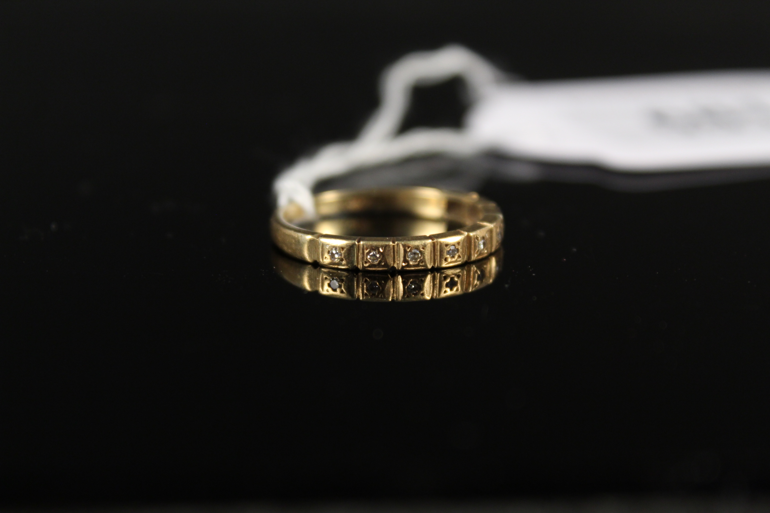 An 18ct gold half eternity ring set with small diamonds (wear to shank and setting), size J 1/2, - Image 3 of 3