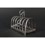 A silver toast rack, hallmarked Sheffield 1922 by James Dixon & Sons,