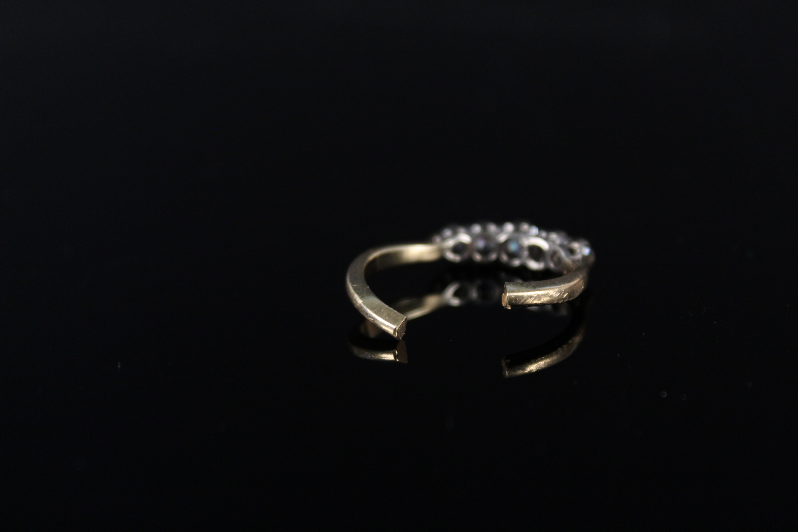 An 18ct gold five stone diamond ring (shank as found), - Image 3 of 3