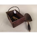 An antique 'Capewell' horse shoe nails box, a cart horse size shoe,