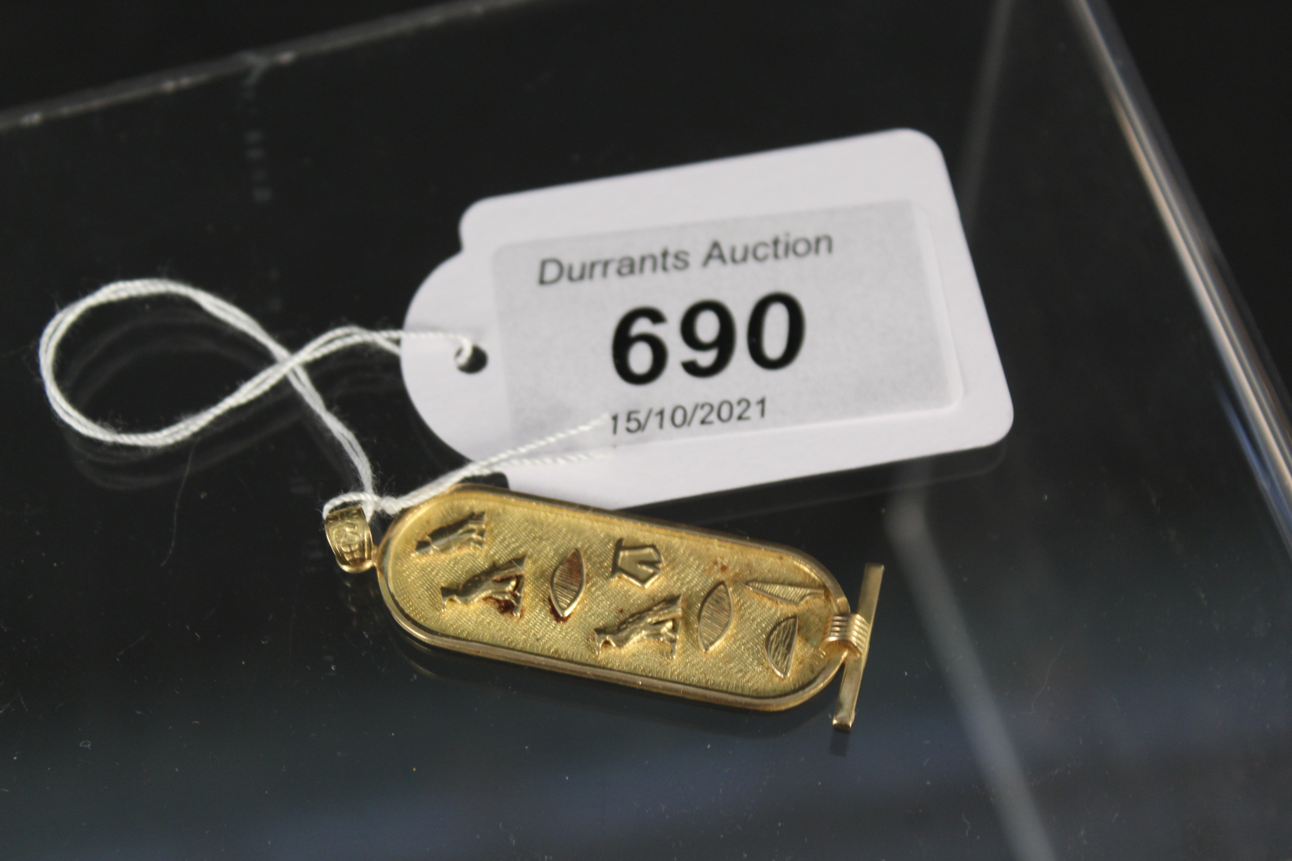 An Egyptian high carat gold pendant, weight approx 4. - Image 3 of 3