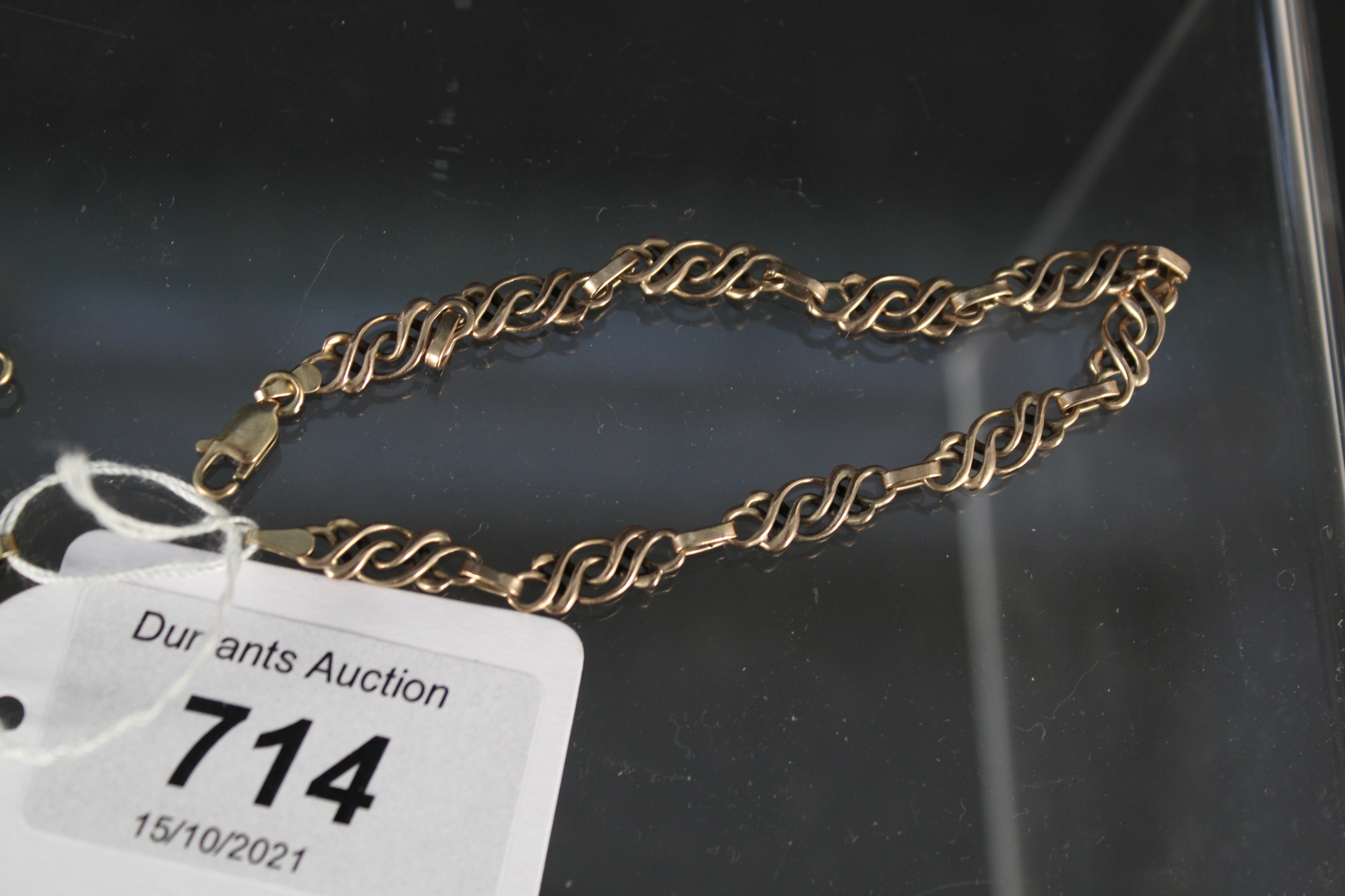 Two 9ct gold bracelets, weight approx 12. - Image 3 of 3