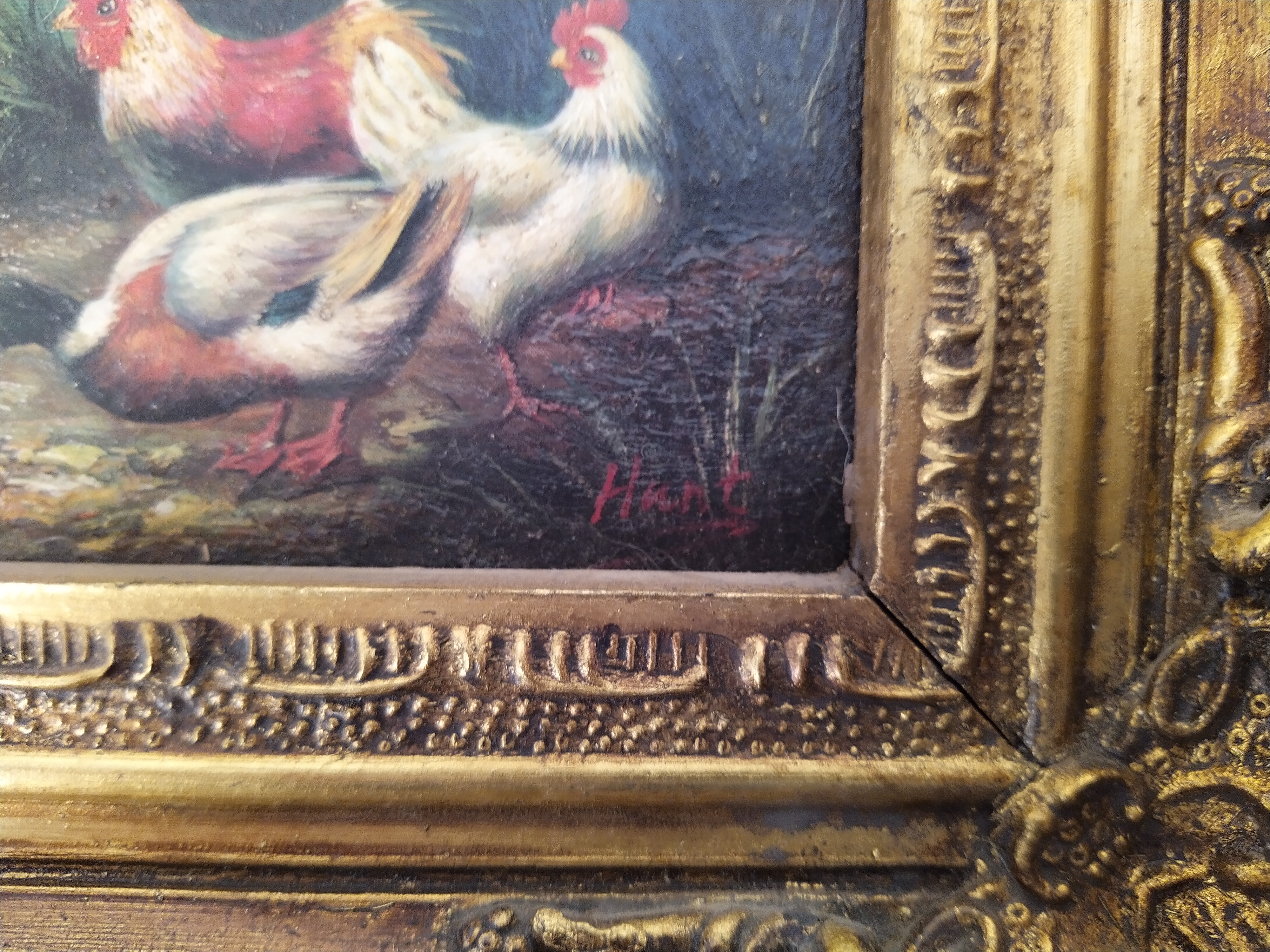 A small pair of oils on board of chicks and ducks, both signed bottom right Hunt, - Image 2 of 3