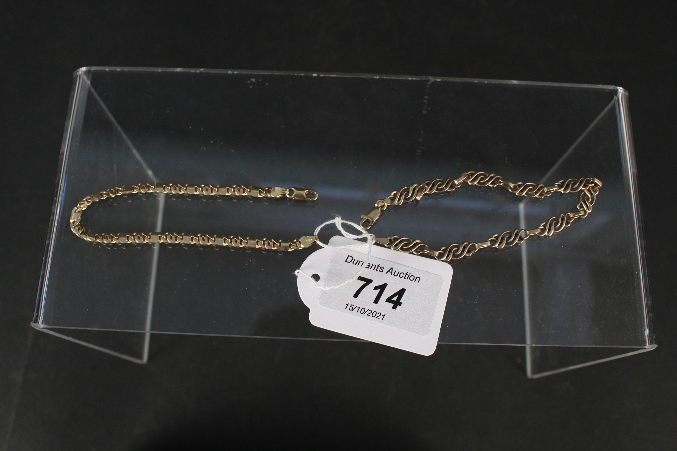 Two 9ct gold bracelets, weight approx 12.