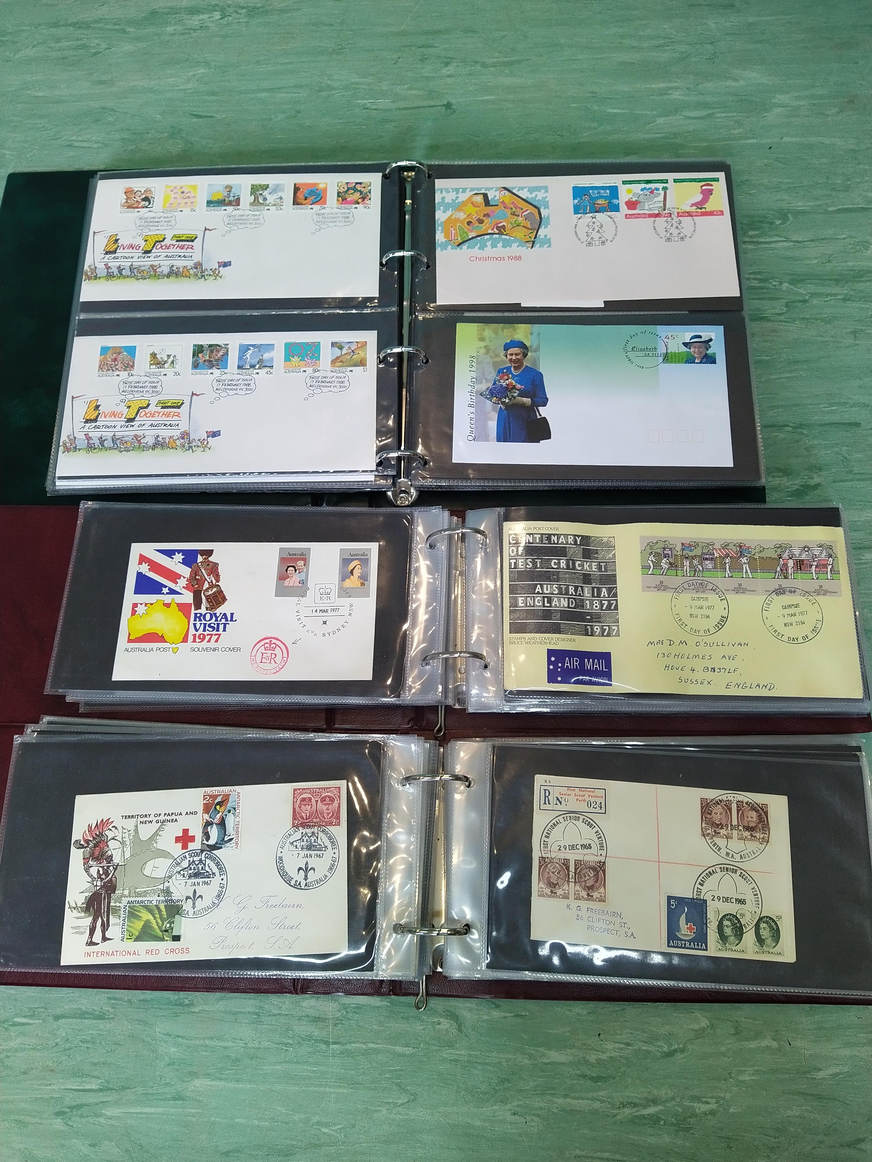 Five albums of Australian first day cover stamps plus two part filled stamp albums - Image 3 of 3