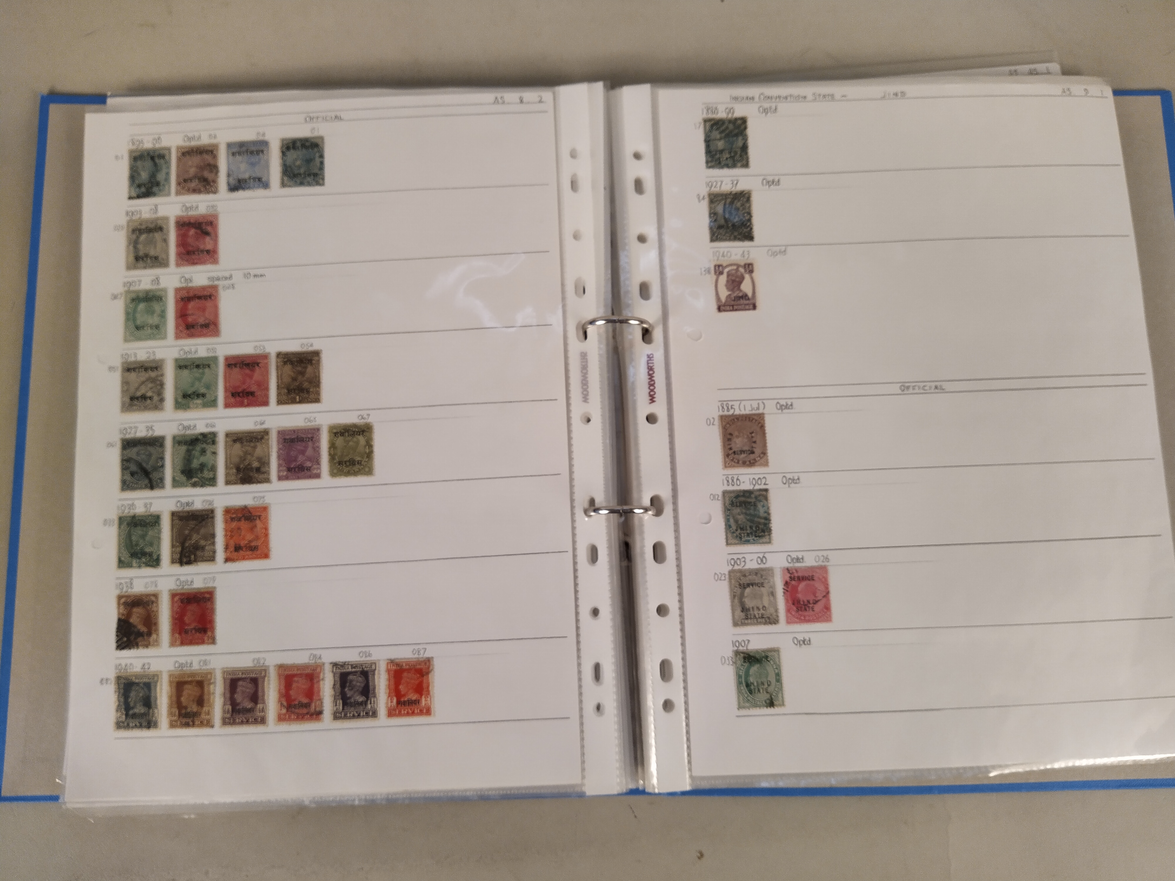 Four stamp albums, part filled with Indian stamps, definitives and postage due, - Image 3 of 4