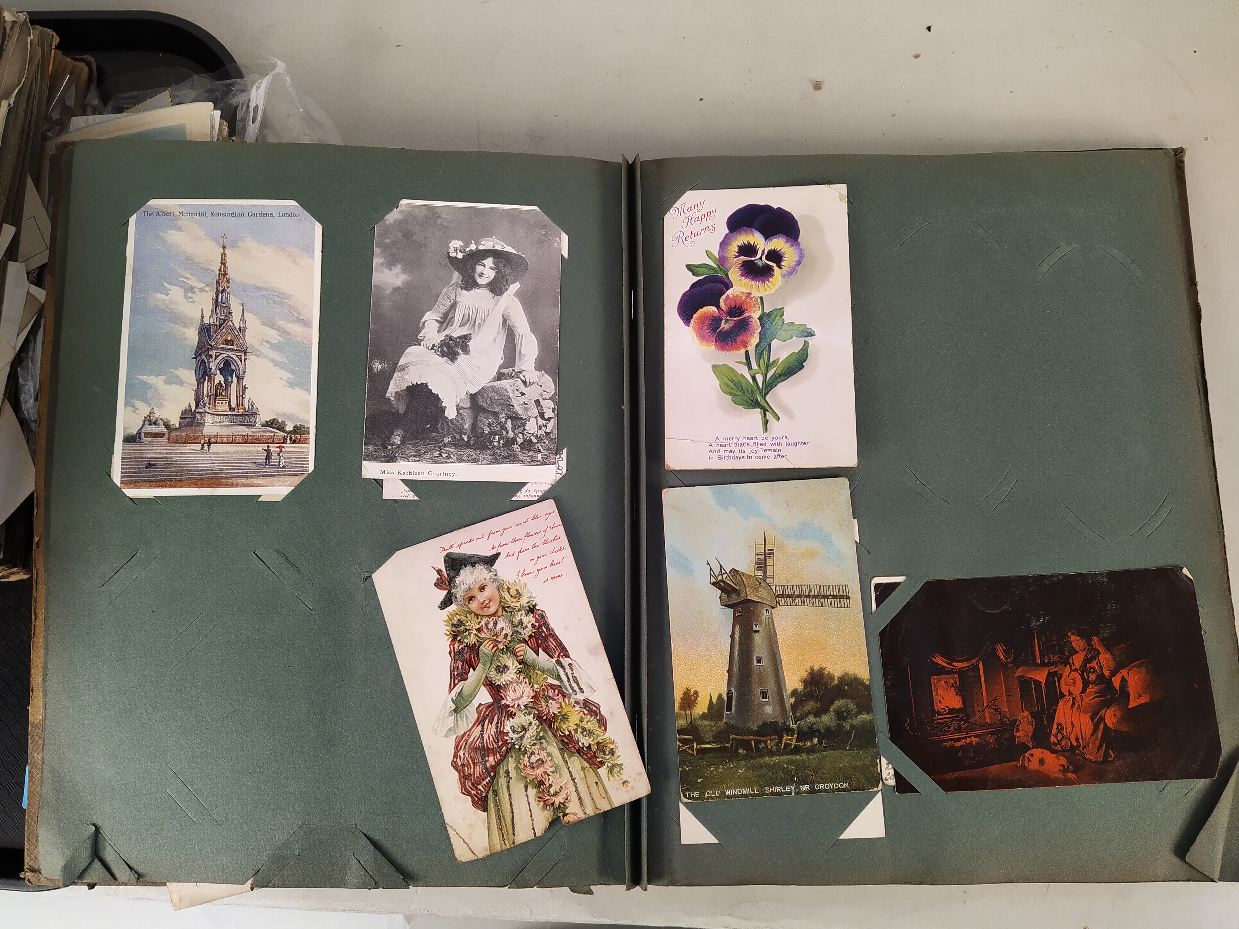 Five early postcard albums, well filled with early 20th Century cards, - Image 4 of 4