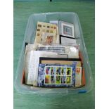 A rummage box of stamps, FDC's, Canadian millennium coin,