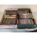Two boxes with a large collection of vintage postcards