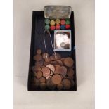 A small quantity of mixed coinage,