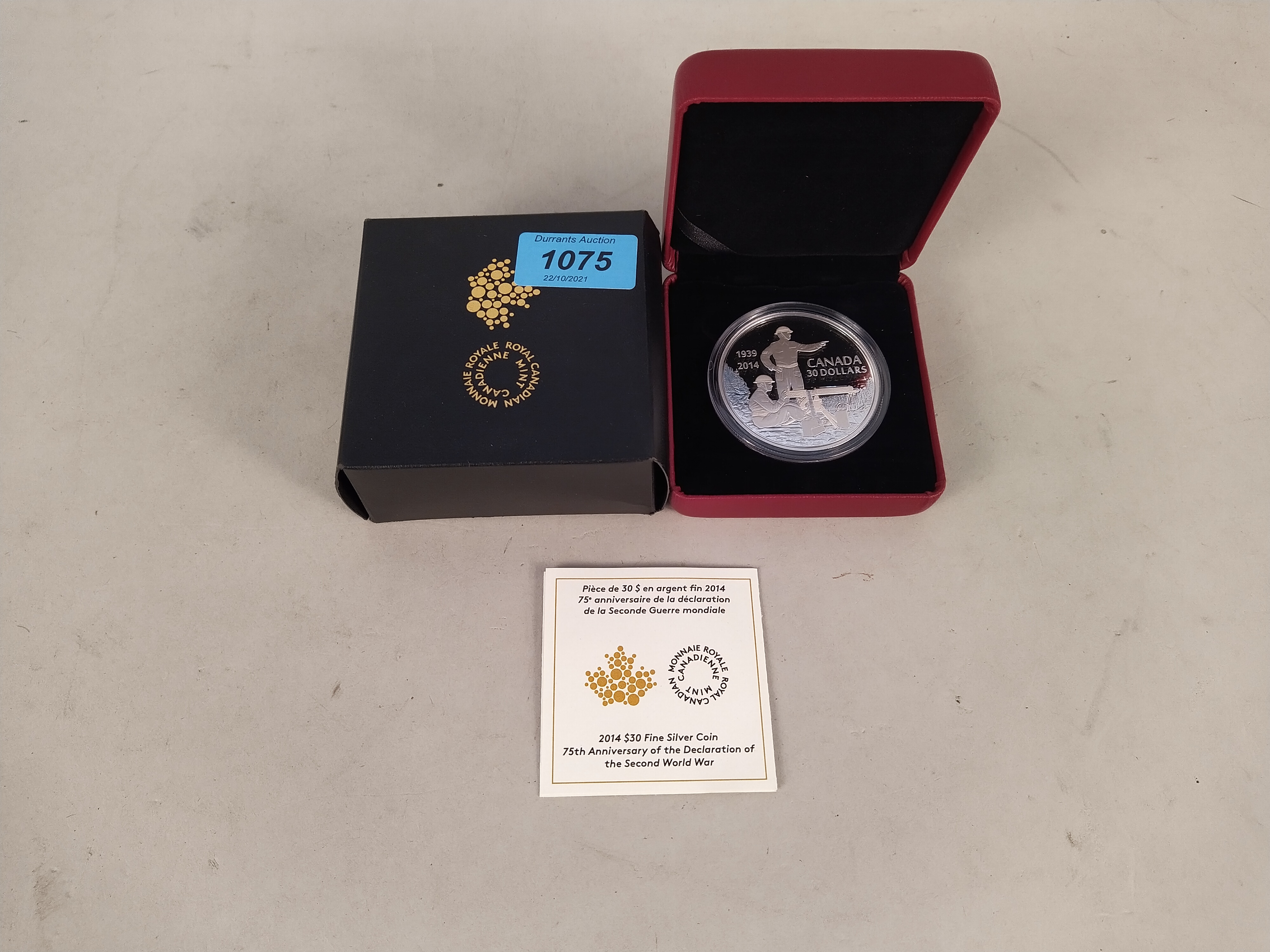 A boxed Royal Canadian mint 30 dollar commemorative coin,