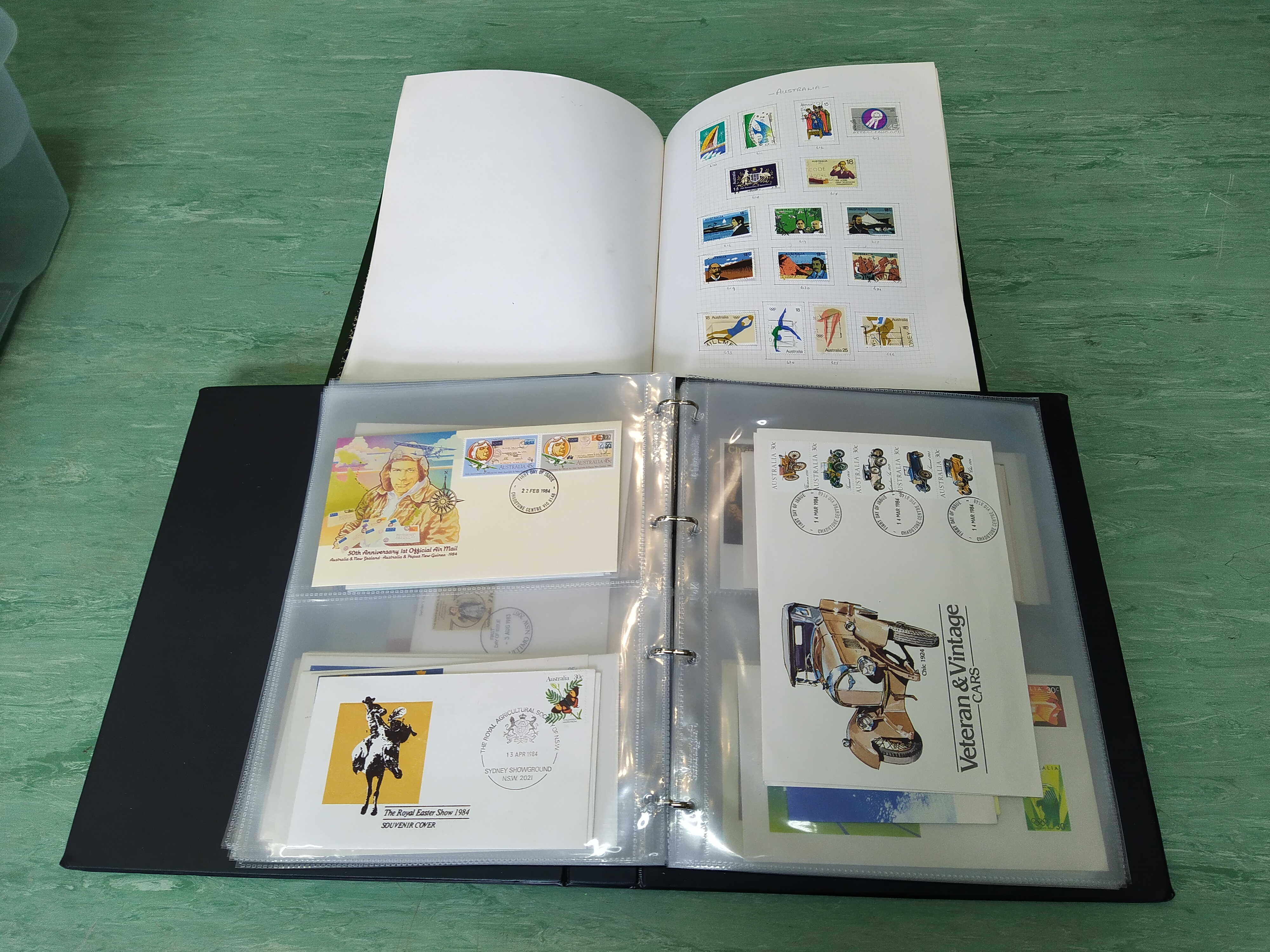 Five albums of Australian first day cover stamps plus two part filled stamp albums - Image 2 of 3