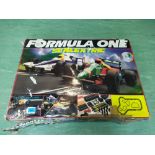 A large Scalextric Formula One set (box as found and contents missing odd accessories)