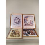 Two framed Beatrix Potter prints of Benjamin Bunny and Tom Kitten,