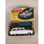 A Marx vintage motorway Police Patrol battery operated remote control car in original box (car in