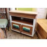 A painted mango wood two door cupboard