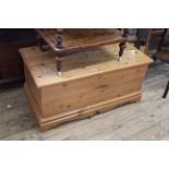 A 20th Century Victorian style pine blanket box