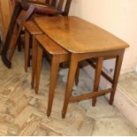A mid Century Remploy nest of three tables plus two chairs