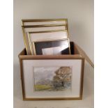 Various framed watercolours including Chris Sinclair 'Winter Beach' 30cm x 22cm,