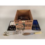 A mixed lot comprising of assorted electroplated flatware and cutlery,