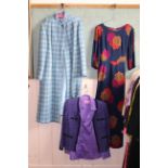 A 1960's purple boucle jacket, a purple lady's Charles Tyrwhitt shirt,