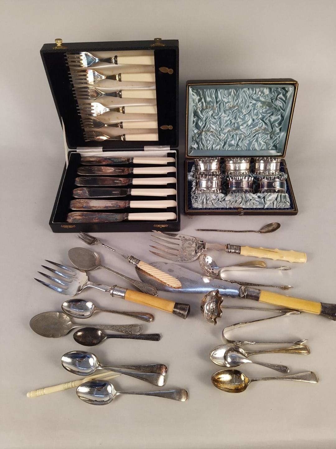 A mixed lot comprising of assorted electroplated flatware and cutlery, - Image 2 of 3