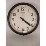 A 1930's/40's Smiths 8 day mechanical movement wall clock with Bakelite case