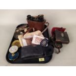 Mixed items including a small pair of Leitz Wetlar 8x32 binoculars (good optics) plus one other