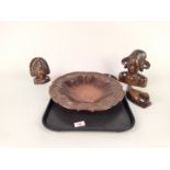 A Tahitian carved wooden bowl,