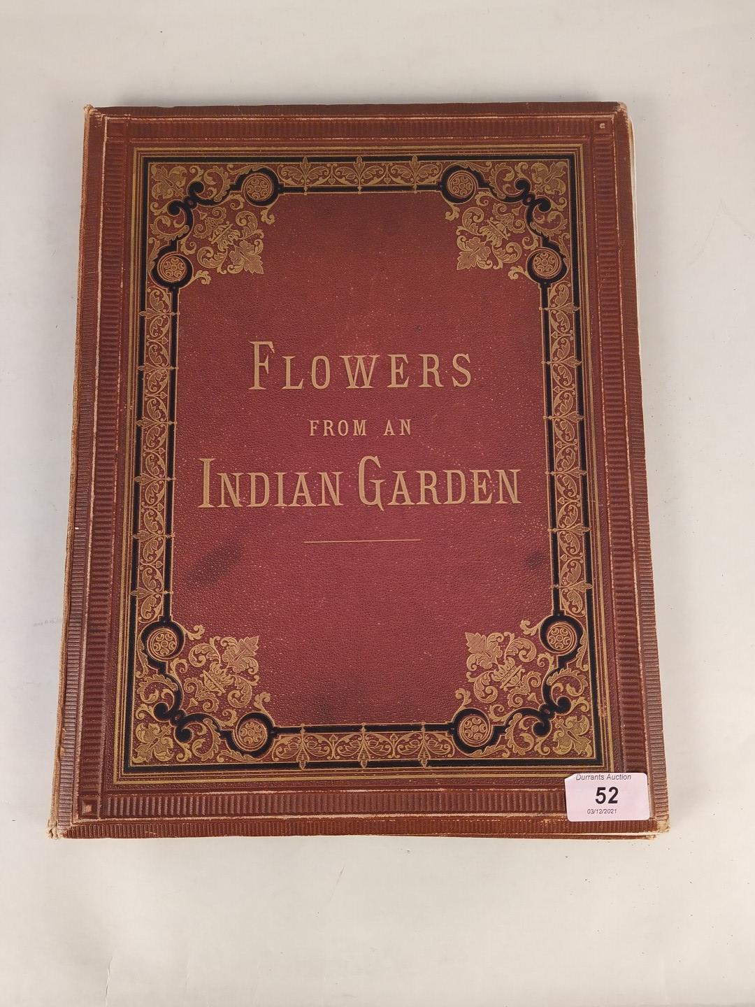 19th C bound volume of 'Flowers from an Indian Garden' with coloured named plates L Baumann & Co
