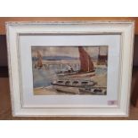 Rowland Fisher (1885-1969) framed watercolour of Walberswick Suffolk,