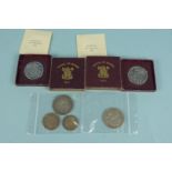 A mixed lot comprising Crowns (1935 cased, 2 x 1951 and 1937 Crown, 1/2 Crown,