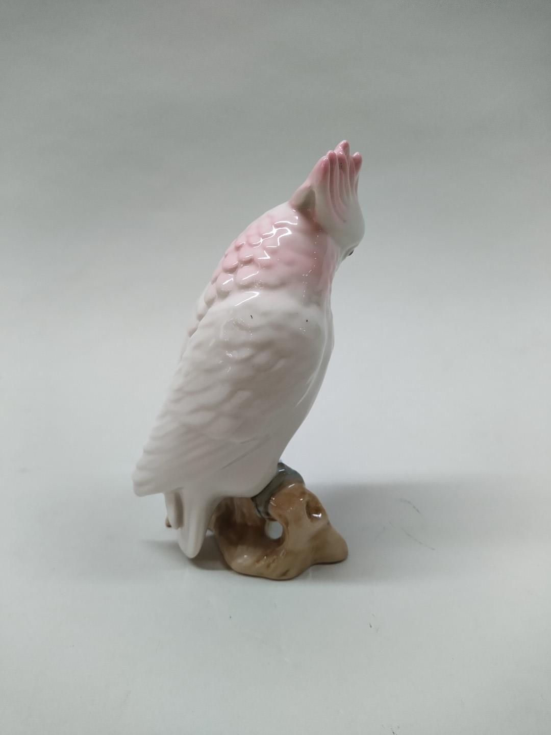 An early 19th Century Royal Dux, pink pad mark cockatoo, - Image 2 of 3