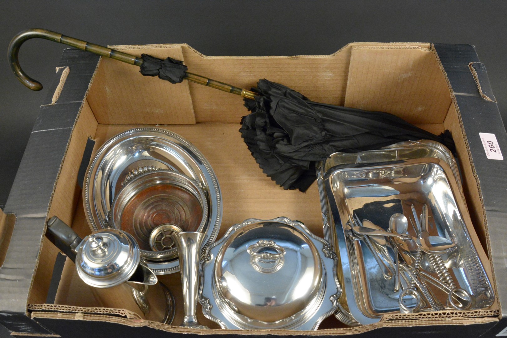 A mixed lot of silver plated items including coaster,