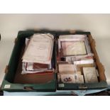 Two boxes of mixed military related ephemera and a Victory medal to 13474 Pte G.