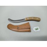 A British 'issue' dinghy/life raft safety knife with leather sheath