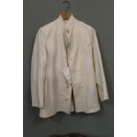 A WWII era (dated 1942) white jacket with unmarked waistcoat