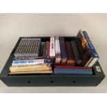 A box of military interest books with a set of ten DVD's (World War II)