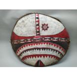 A vintage 'Maasai' tribal war shield (painted hide)