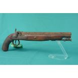 A percussion conversion from Flintlock, captive ramrod pistol,