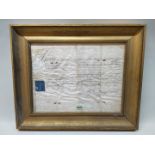A George III document confirming a promotion to 'Captain' dated 1st October 1795, framed and glazed,