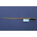 A continental hunting sword with sawback blade (as found)