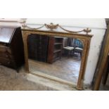 A mid 19th Century gilt French over mantel mirror,