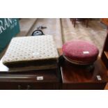 Two 19th Century upholstered foot stools