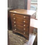 An early 20th Century oak collectors chest of five drawers, width 39cm x depth 23cm x height 48.