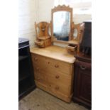 A late Victorian pine dressing chest of drawers