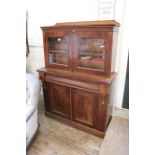 A late Victorian glazed top two door mahogany chiffonier