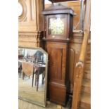 An early 19th Century oak eight day long case clock with square brass dial inscribed 'John Clay,