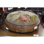 An embroidered inlaid Victorian foot stool