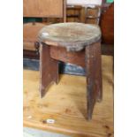 A vintage pine country stool